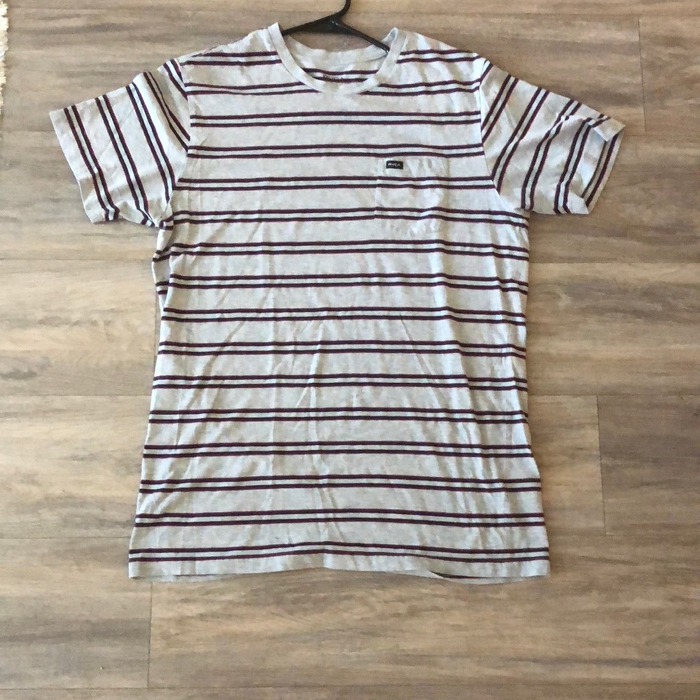 Grey Striped RVCA T-Shirt